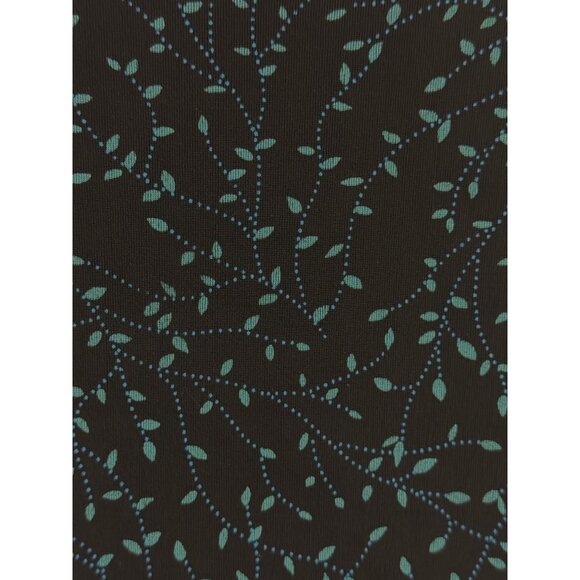 Coldwater Creek Black Teal Blue Leaf Print Slinky Stretch Midi Dress Size 1X‎ 16 - Picture 4 of 6